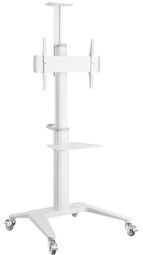 Monitor accessory Gembird  Monitora stiprinājums Gembird Aluminum TV Floor Stand  with Caster Wheels White