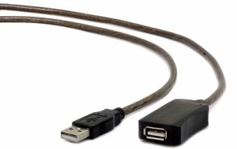 Кабель Gembird  Kabelis Gembird Active USB Male - USB Female 5m Black