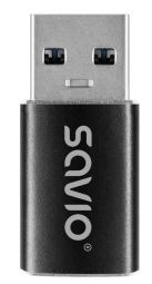 Кабель SAVIO  Adapteris Savio AK-81 USB-A to USB-C Black