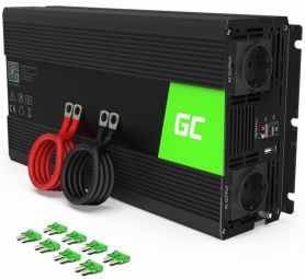 Charger Green cell  Strāvas pārveidotājs Green Cell 12V to 230V 1500W/ 3000W Modified Sine Wave