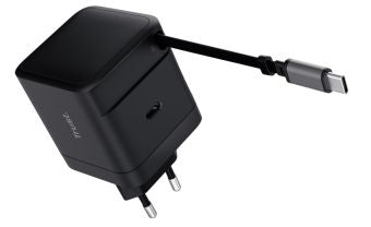 Adaptrid Trust  Lādētājs Trust Maxo 65W Black USB-C 67 cm izvelkams vads