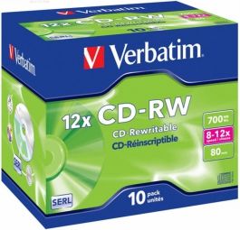 Other Computer Accessory Verbatim  Matricas CD-RW SERL Verbatim 700MB 10x-12x 10 Pack Jewel