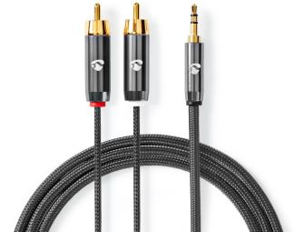 Adapter NEDIS  Kabelis Nedis AUX 3.5mm - 2x RCA 5m