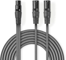 Adaptrid NEDIS  Kabelis Nedis 2x XLR M - XLR F 1.5m