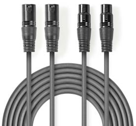Adaptrid NEDIS  Kabelis Nedis 2x XLR M - 2x XLR F 5m