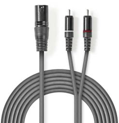 Adaptrid NEDIS  Kabelis Nedis XLR M - 2x RCA M 3m