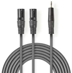 Adaptrid NEDIS  Kabelis Nedis 2x XLR M - 3.5mm M 3m