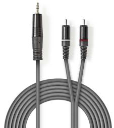 Адаптер NEDIS  Kabelis Nedis AUX 3.5mm - 2x RCA 3m