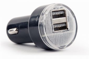 Adaptrid Gembird  Gembird USB Car charger 2-port Black