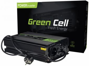 Charger Green cell  Strāvas pārveidotājs Green Cell 12V to 230V 300W/ 600W Pure Sine wave