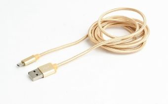 Cable Gembird  Gembird cotton braided micro USB cable 2.0 1.8M Gold