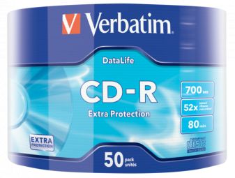 Other Computer Accessory Verbatim  Matricas CD-R Verbatim Data Life 700MB 1x-52X Extra Protection 50 Pack Wrap Spindle