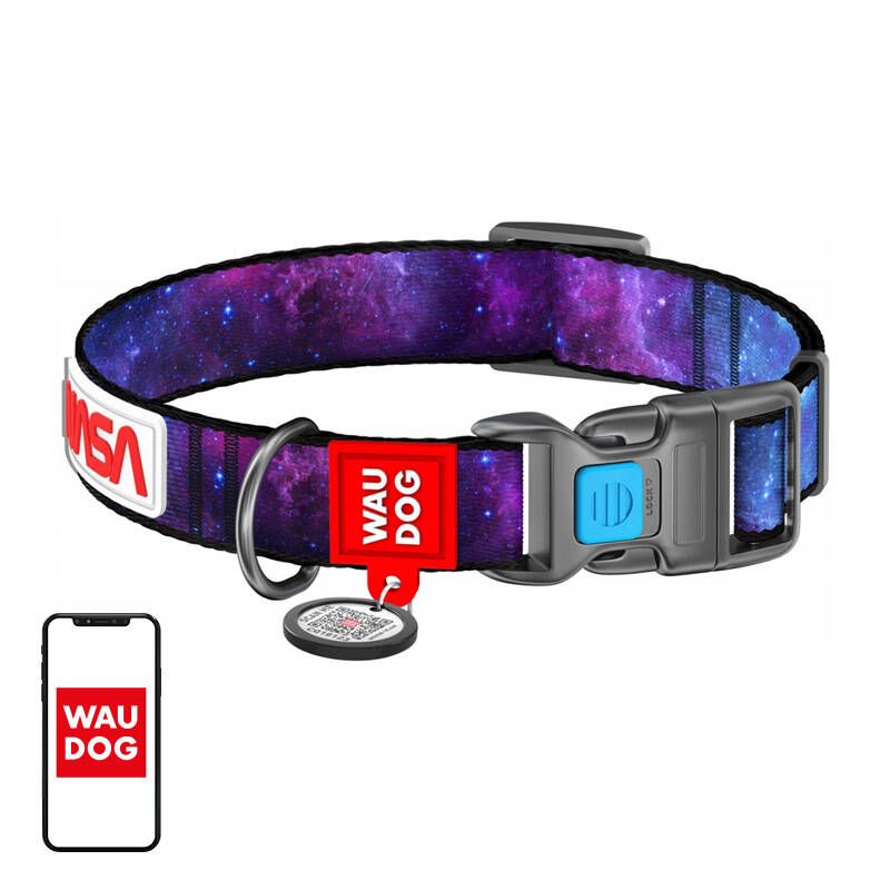 Для домашнего скота Waudog  Waudog "NASA21" nylon dog collar with QR code, size M, width 20 mm