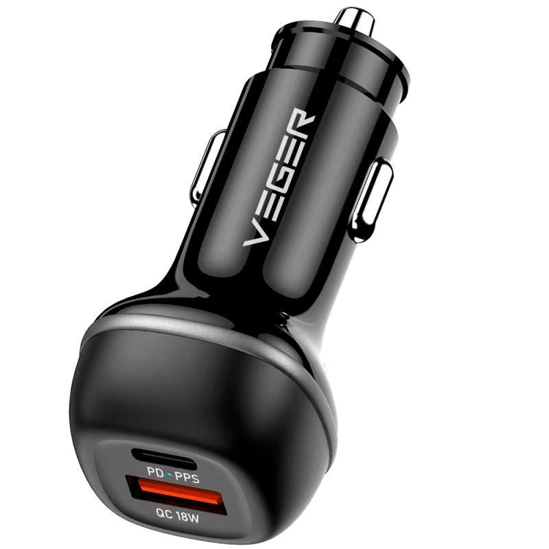 Car accessories Veger  Car charger VEGER USB A + USB C QC PD 51W CC62-1A1C black