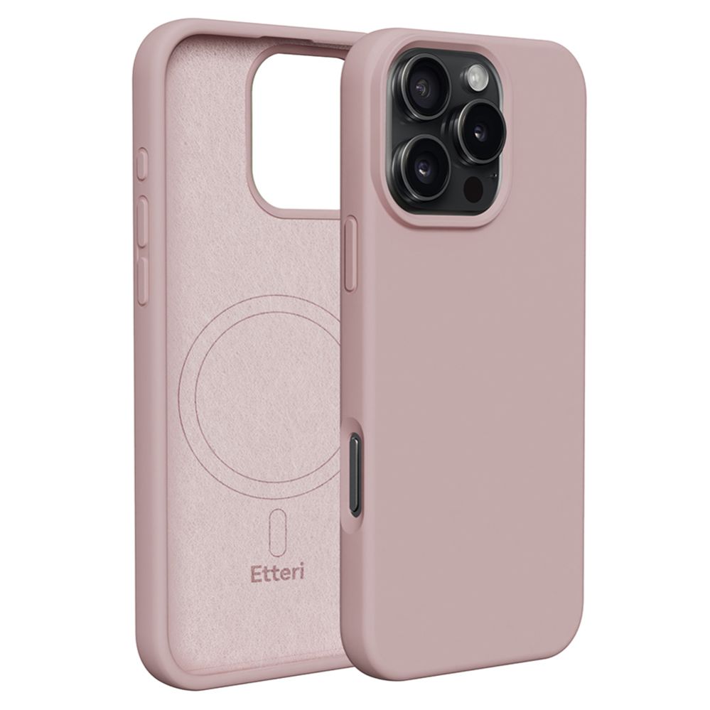 Чехол на заднюю панель etteri  Etteri Silicone Mag case for iPhone 16 Pro 6,3" light pink