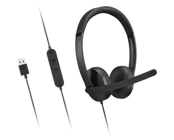 Wired headphones Lenovo  Headset | USB-A Stereo Gen 2 | Built-in microphone | Wired | Black