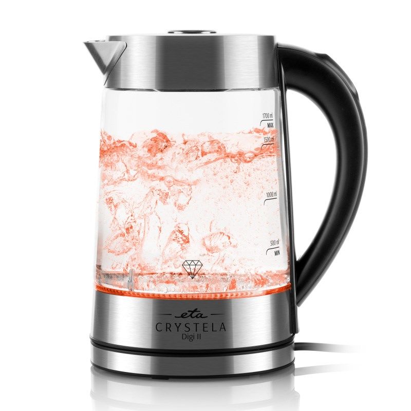 Чайник ETA  Kettle | 515490000 CRYSTELA DIGI II | Electric | 2200 W | 1.7 L | Glass | 360° rotational base | Glass