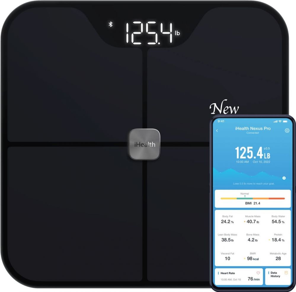 Напольные весы iHealth  | Wireless Body Composition Scale | Nexus Pro | Maximum weight (capacity) 181 kg | Body Mass Index (BMI) measuring | Black