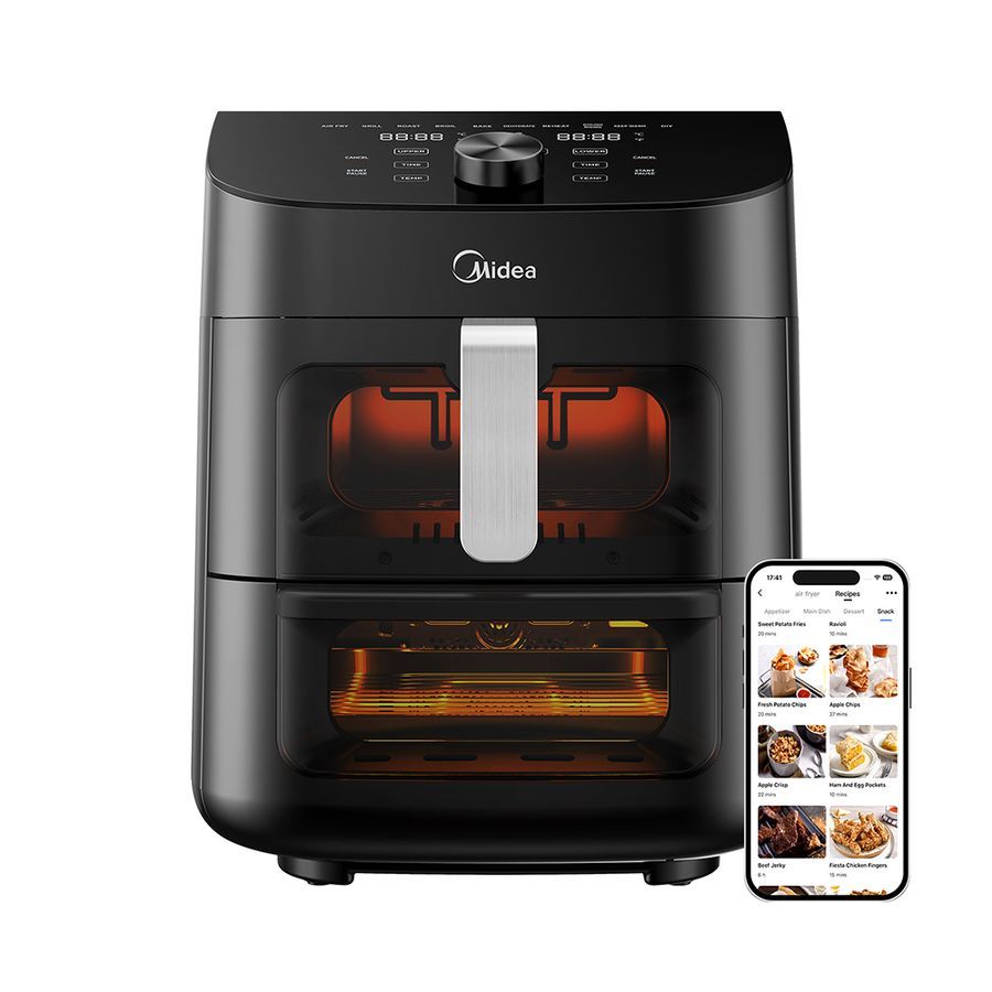 Table grill Midea  Two Zone Airfryer | MAD1100DADK | Power 1850 W | Capacity 4.4/6.4 L | Rapid Air technology | Black