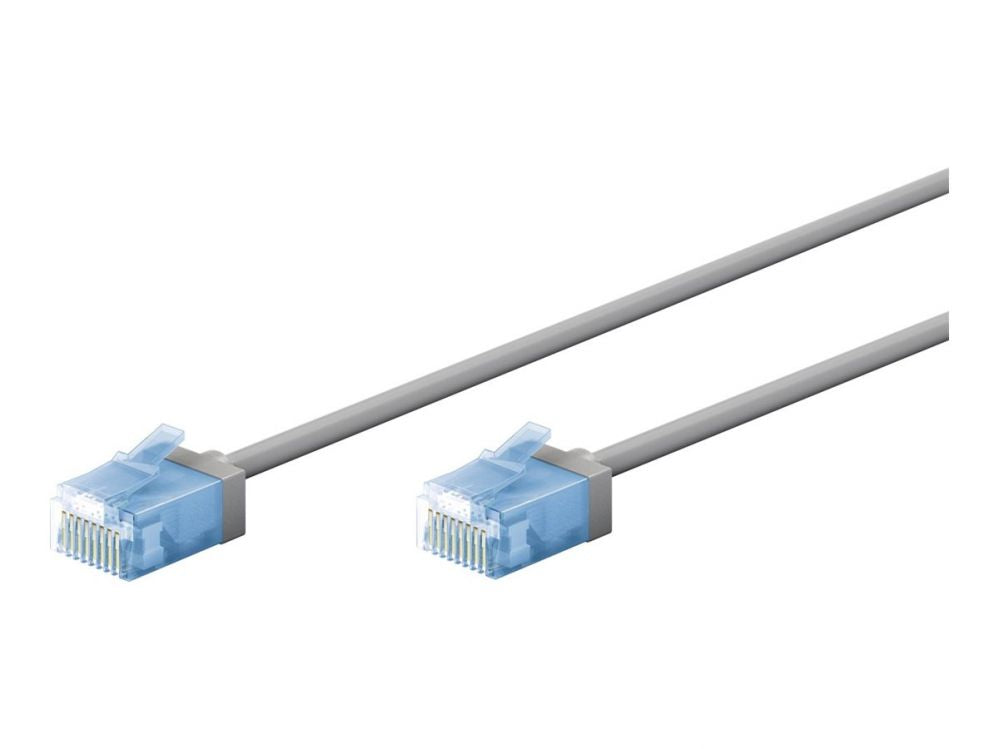 Üleminek Goobay  74219 Ultra-Flexible CAT 6A Patch Cable, Slim, U/UTP, 0,15 m, Grey |
