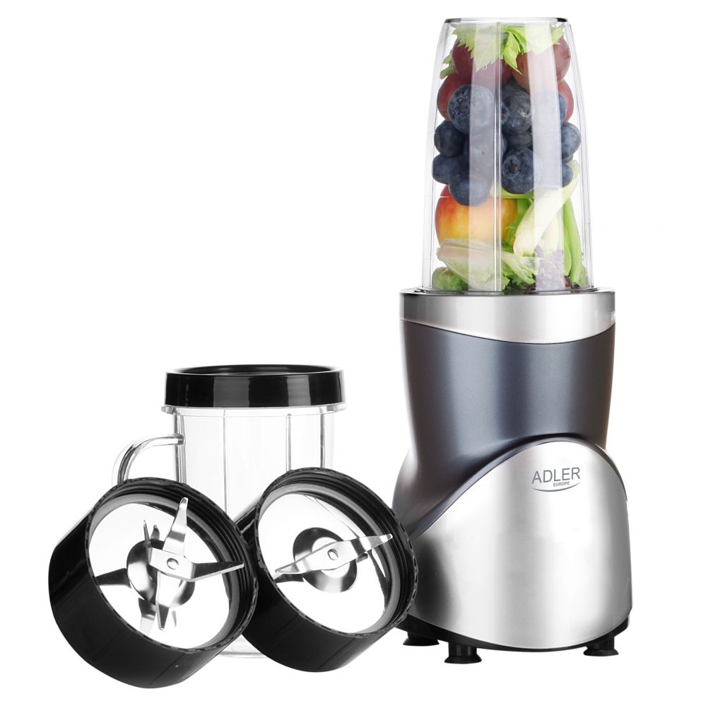 Миксеры и блендеры Adler  Blender Smoothie Set | AD 4084 | Tabletop | 1200 W | Jar material BPA-Free | Jar capacity 0.3+0.5+0.5+0.7 L | Ice crushing | Stainless Steel