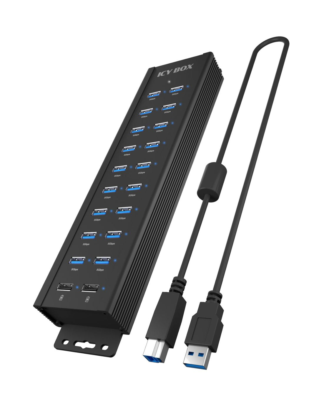 Muu arvutitarvik Raidsonic  | 20-in-1 USB HUB with power supply, on/off button and mounting brackets | IB-HUB1720-U3