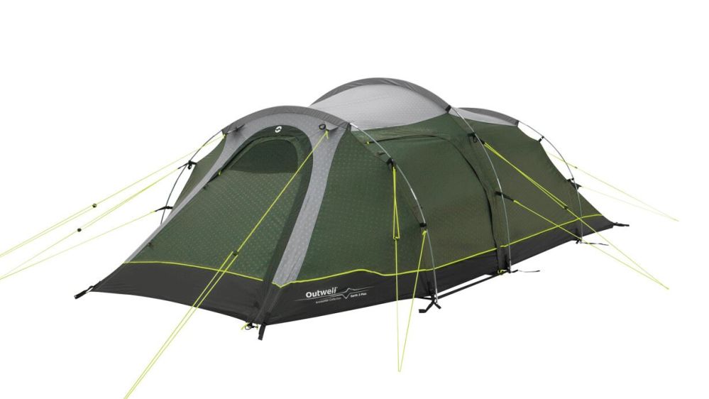Рыболовные товары Outwell  Two Room Tunnel Tent | Earth 3 Plus | 3 person(s) | Green
