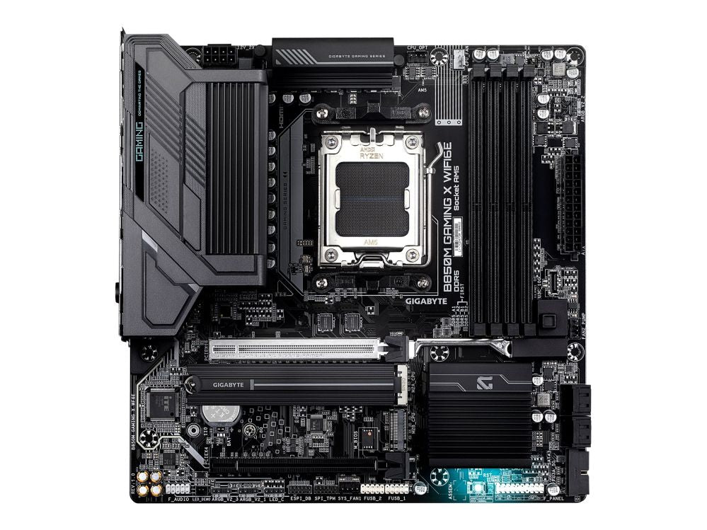 Intel protsessori emaplaat Gigabyte  B850M GAMING X WIFI6E | Processor family AMD | Processor socket AM5 | DDR5 SDRAM | Supported hard disk drive interfaces M.2, SATA | Number of SATA connectors 4 | Micro ATX