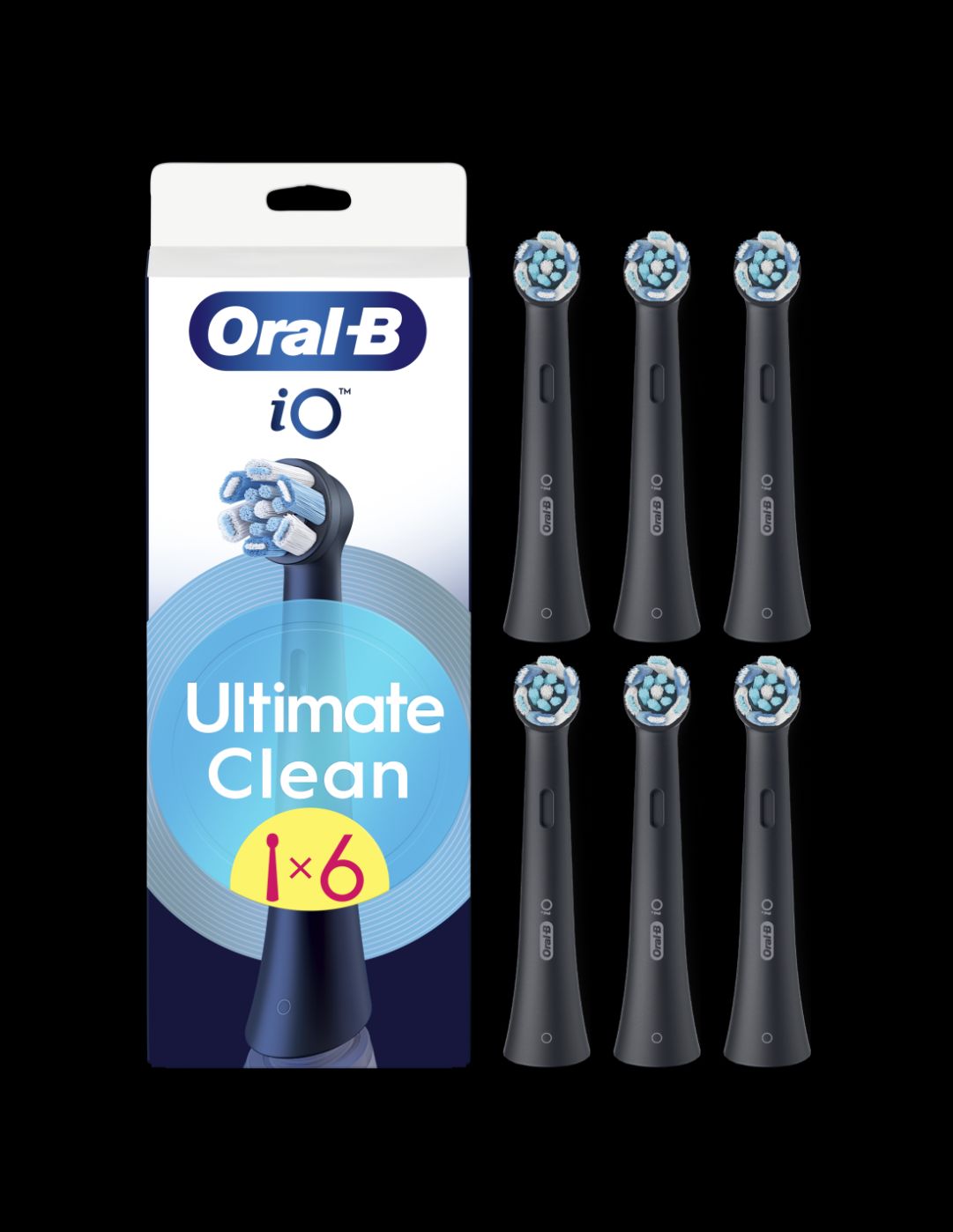 Hambahari Oral-B  Replaceable toothbrush heads | iO UltimateClean | Heads | For adults | Number of brush heads included 6 | Black