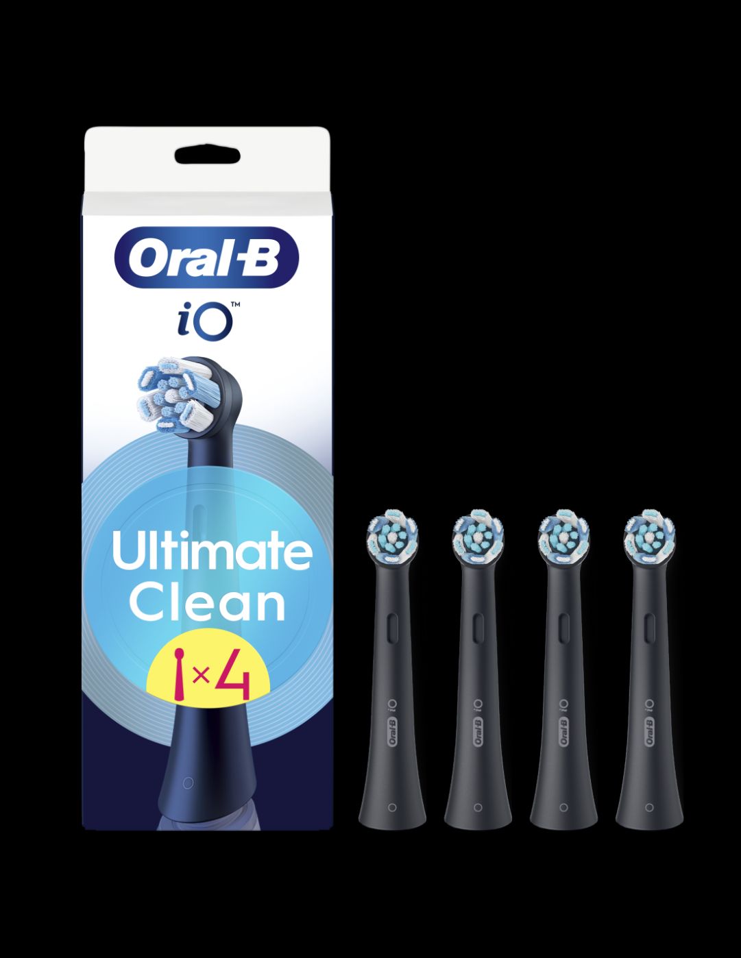 Зубная щётка Oral-B  Replaceable toothbrush heads | iO UltimateClean | Heads | For adults | Number of brush heads included 4 | Black