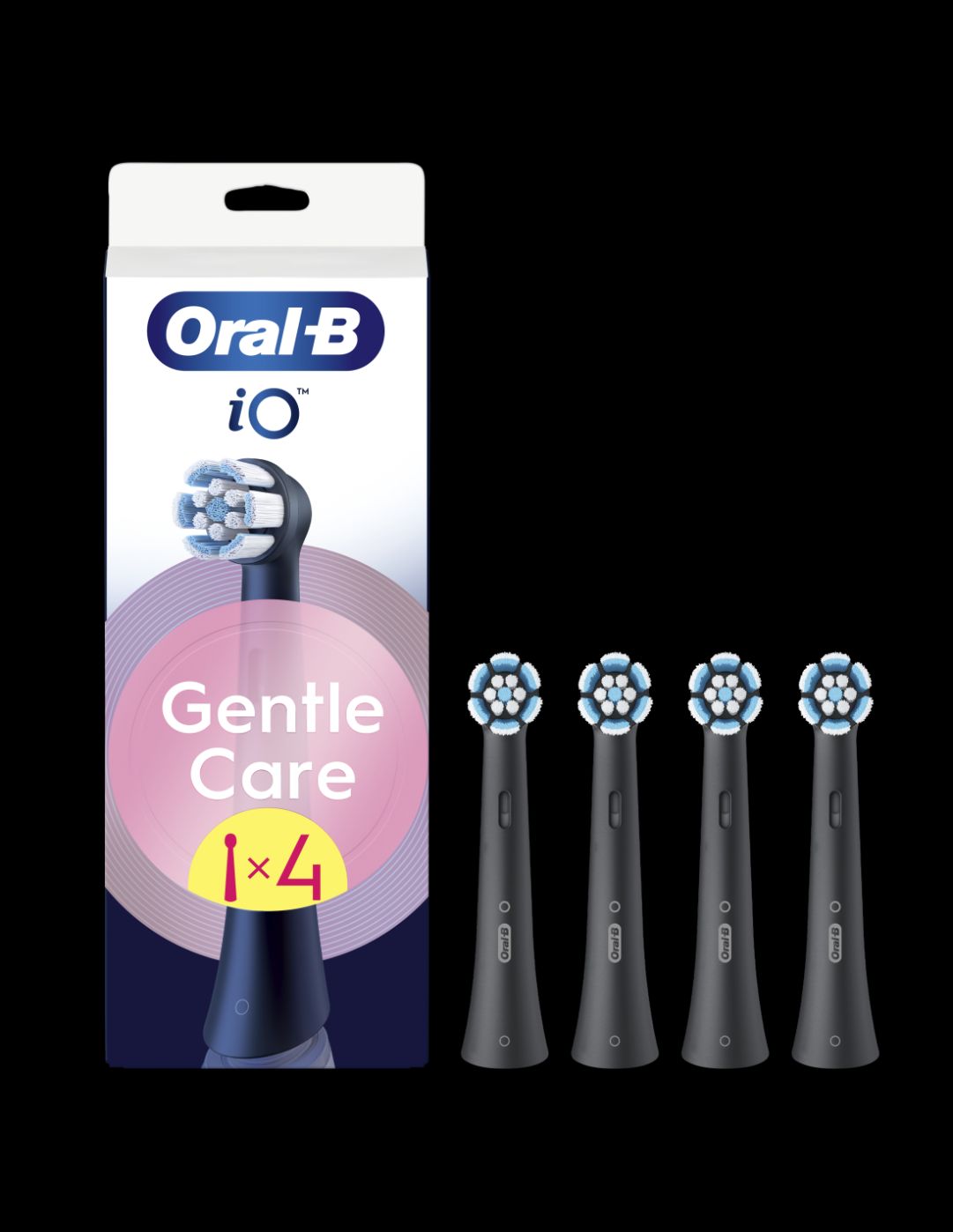 Зубная щётка Oral-B  Replaceable toothbrush heads | iO GentleCare | Heads | For adults | Number of brush heads included 4 | Black