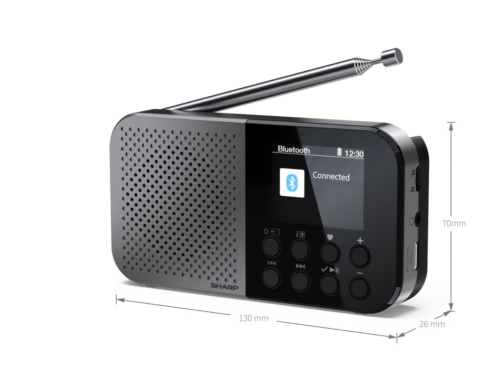 Интерактивное решение Sharp  DR-P520(GY) OSAKA Pocket/Handheld Portable Digital Radio, Grey |