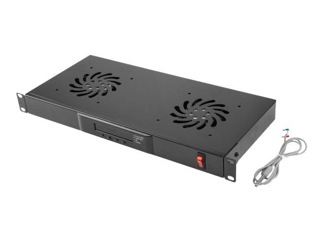 Other goods Lanberg  19" fan unit / ventilation panel with LCD 2 fans + thermostat 230V, black |