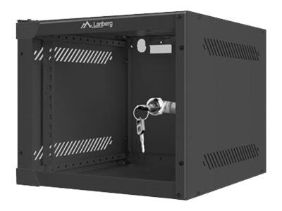 Серверы Lanberg  Rack cabinet 10" wall-mount 4U/280x310 (flat pack) with glass door, black |