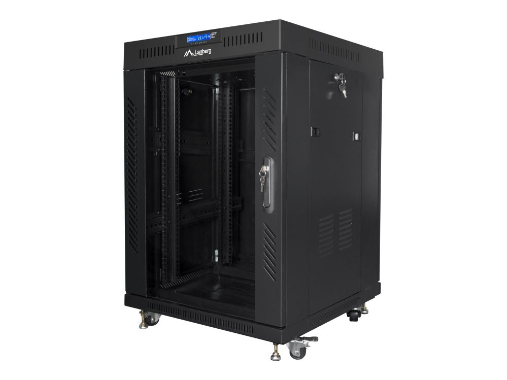 Servers Lanberg  Rack cabinet 19" free-standing 15U/600x600 (flat pack) with glass door lCD V2, black |