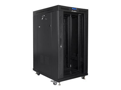 Серверы Lanberg  Rack cabinet 19" free-standing 22U/800x1000 (flat pack) with glass door lCD V2, black |