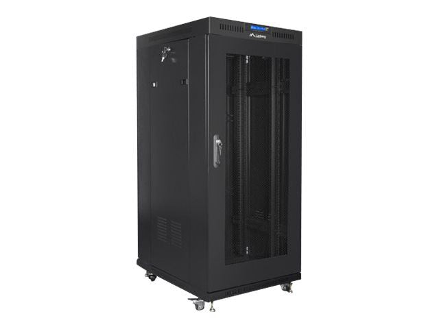 Серверы Lanberg  Rack cabinet 19" free-standing 22U/800x800 (flat pack) with glass door lCD V2, black |