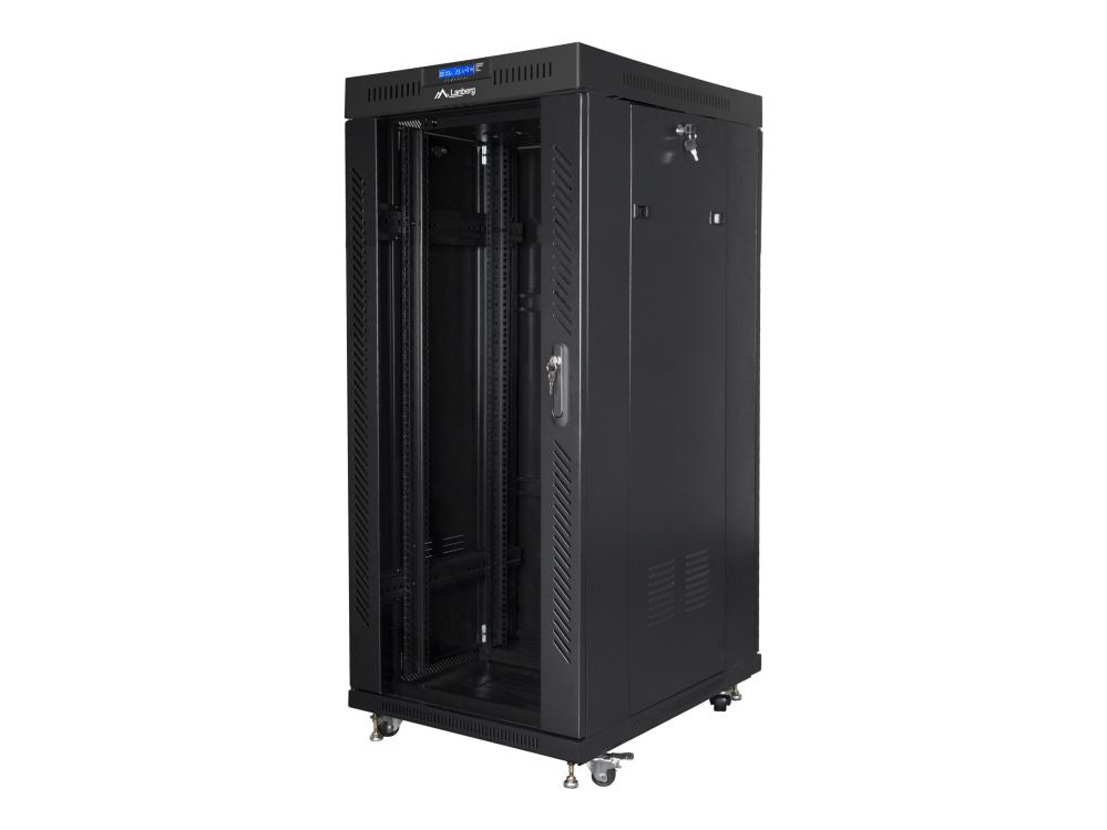 Серверы Lanberg  Rack cabinet 19" free-standing 27U/800x1000 (flat pack) with glass door lCD V2, black |
