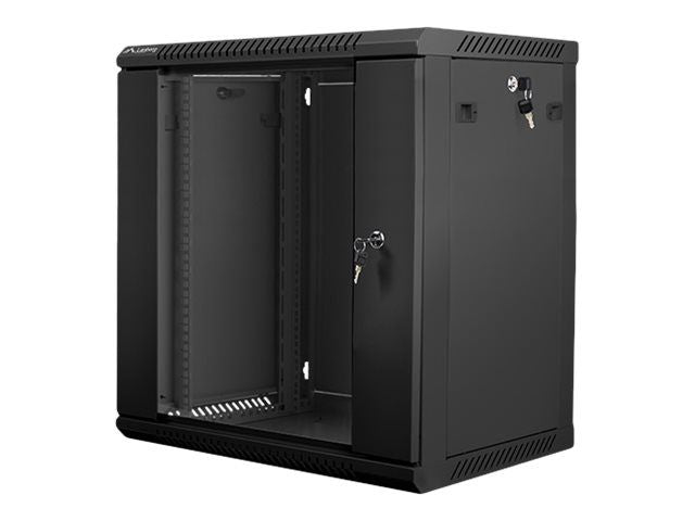 Serverid Lanberg  Rack cabinet 19" wall-mount 12U/600x450 (flat pack) with glass door V2, black |