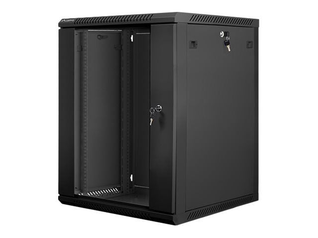 Серверы Lanberg  Rack cabinet 19" wall-mount 15U/600x600 (flat pack) with glass door V2, black |