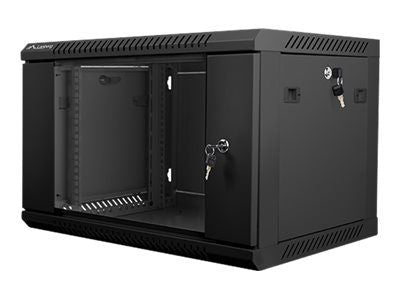 Серверы Lanberg  Rack cabinet 19" wall-mount 6U/600x450 (flat pack) with glass door V2, black |
