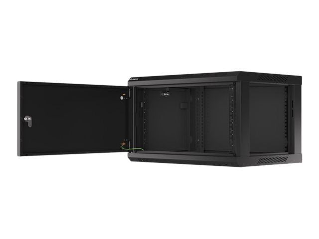 Серверы Lanberg  Rack cabinet 19" wall-mount 6U/600x450 for self-assembly with metal door (flat pack), black |