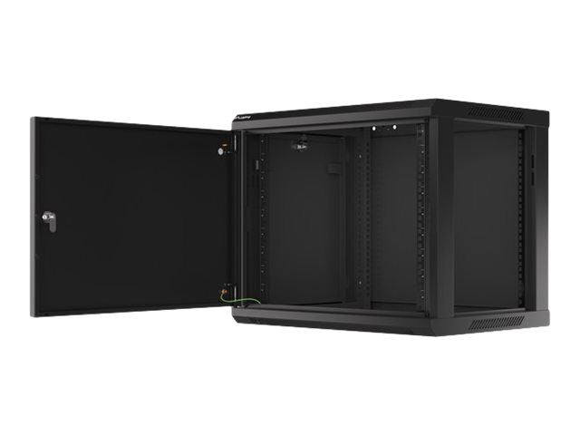 Серверы Lanberg  Rack cabinet 19" wall-mount 9U/600x450 for self-assembly with metal door (flat pack), black |