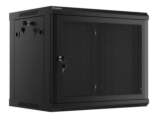 Серверы Lanberg  Rack cabinet 19" wall-mount 9U/600x450 with perforated door (flat pack), black |