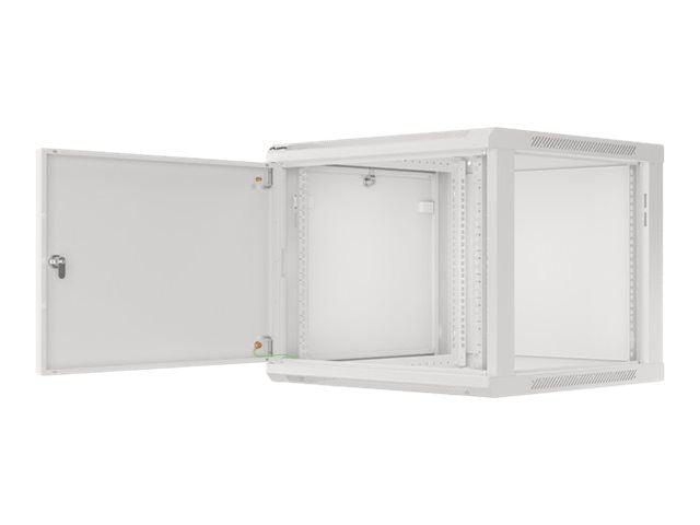 Серверы Lanberg  Rack cabinet 19" wall-mount 9U/600x600 (flat pack) for self-assembly with metal door, grey |