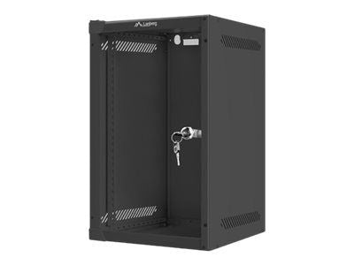 Servers Lanberg  Rack cabinet 10" wall-mount 9U/280x310 (flat pack) with glass door, black |