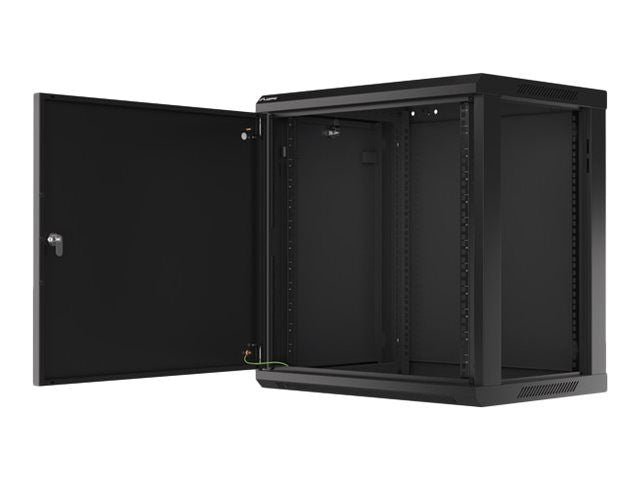 Serverid Lanberg  Rack cabinet 19" wall-mount 12U/600x450 for self-assembly with metal door (flat pack), black |