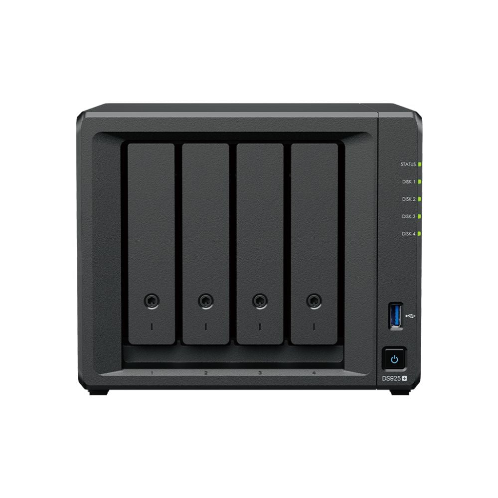 Флеш-накопитель Synology  NAS | DS925+ | AMD Ryzen | V1500B | Processor frequency 2.2 GHz | 4 GB | DDR4 ECC SODIMM | Black