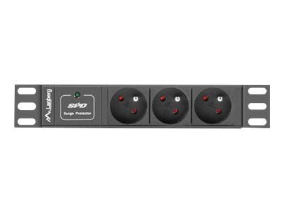 Serverid Lanberg  Power Distribution Unit (PDU) 10" 1U 16A 2m 3x French Outlets | PDU-03E-0200-BK