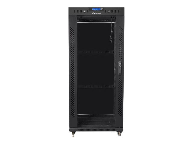 Servers Lanberg  Rack cabinet 19" free-standing 27U/600x600 (flat pack) with glass door lCD V2, black |